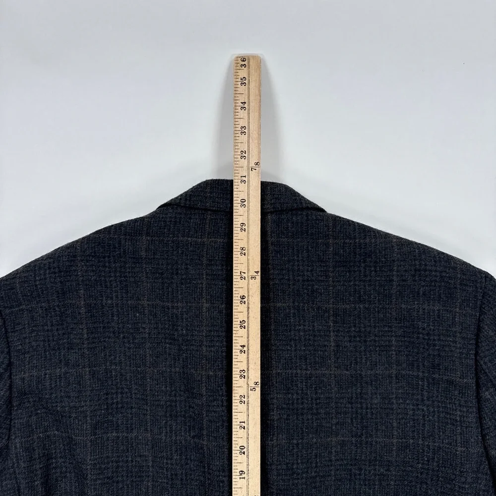 Lauren Ralph Lauren Mens Blazer 46R Charcoal Plaid Wool Sport Coat Old Money